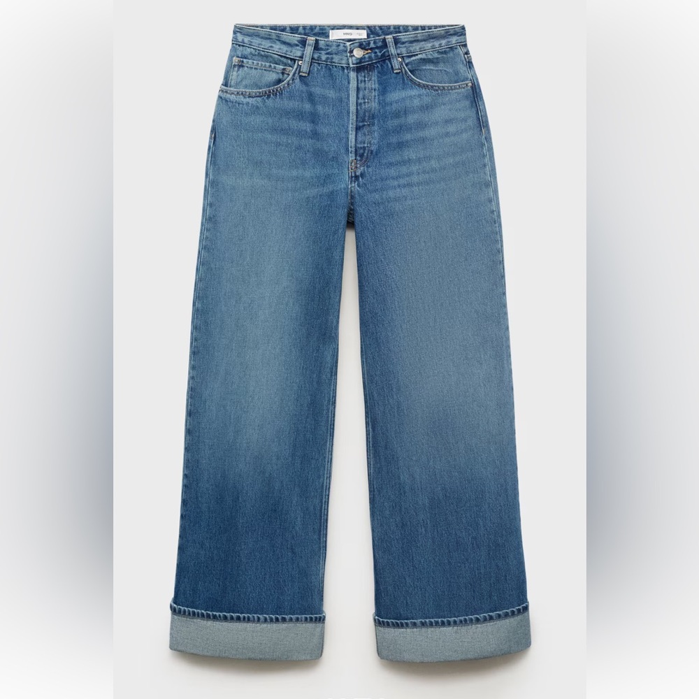 WIDE-LEG JEANS WITH TURN-UP HEM - Picture 7 of 9